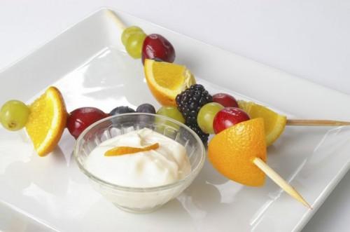 Dip frutas feito com Yogurt